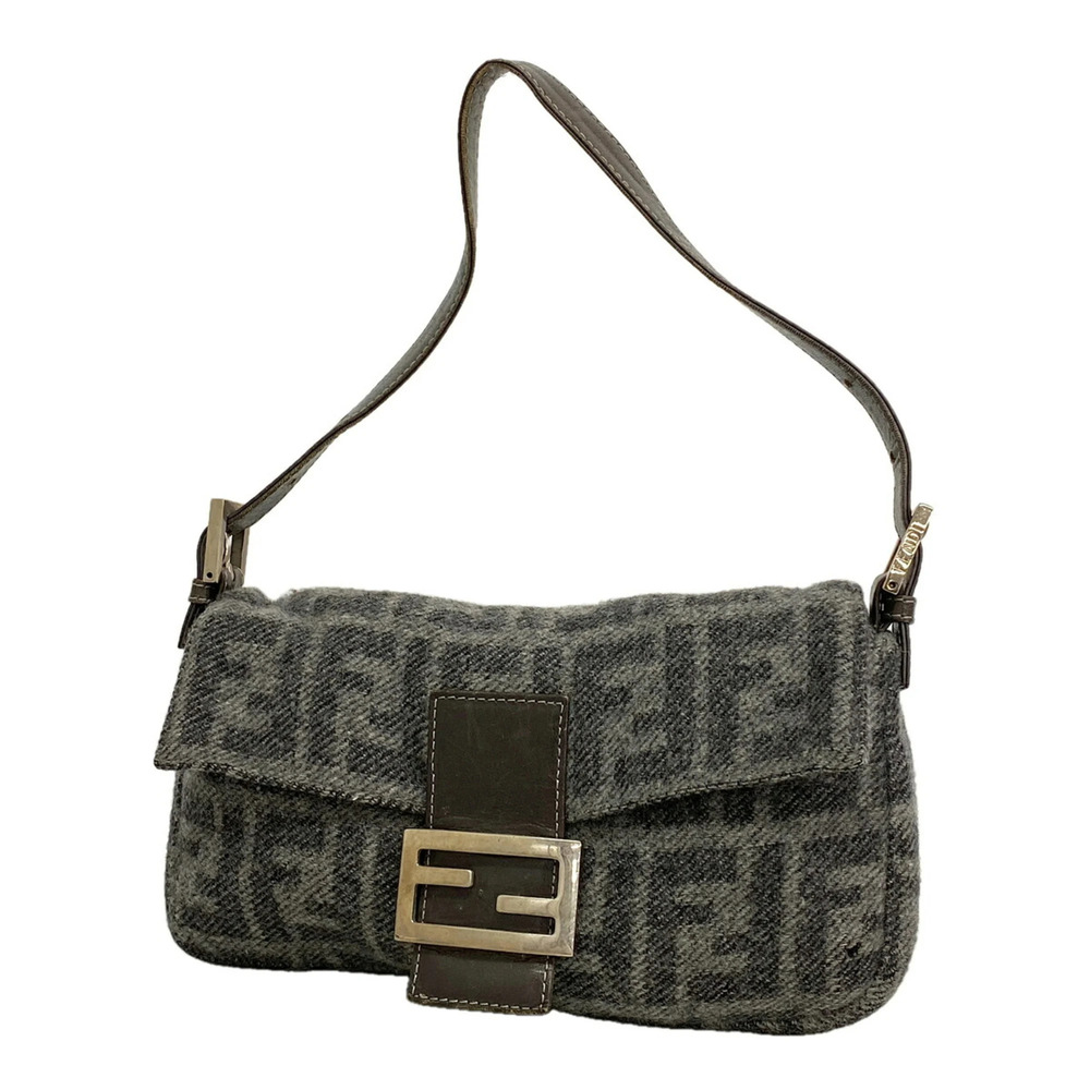 Fendi Zucca Mamma Bucket Wool Handbag, Gray, Women's